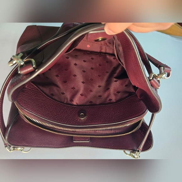 Kate Spade Jackson Cherrywood Pebbled Leather Large Satchel Tote Shoulder Bag - Picture 8 of 11